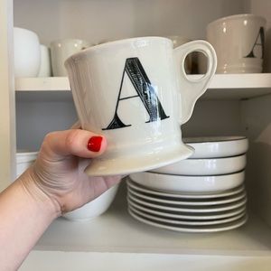 Anthropologie Monogrammed Letter A Mug in Gold or Black